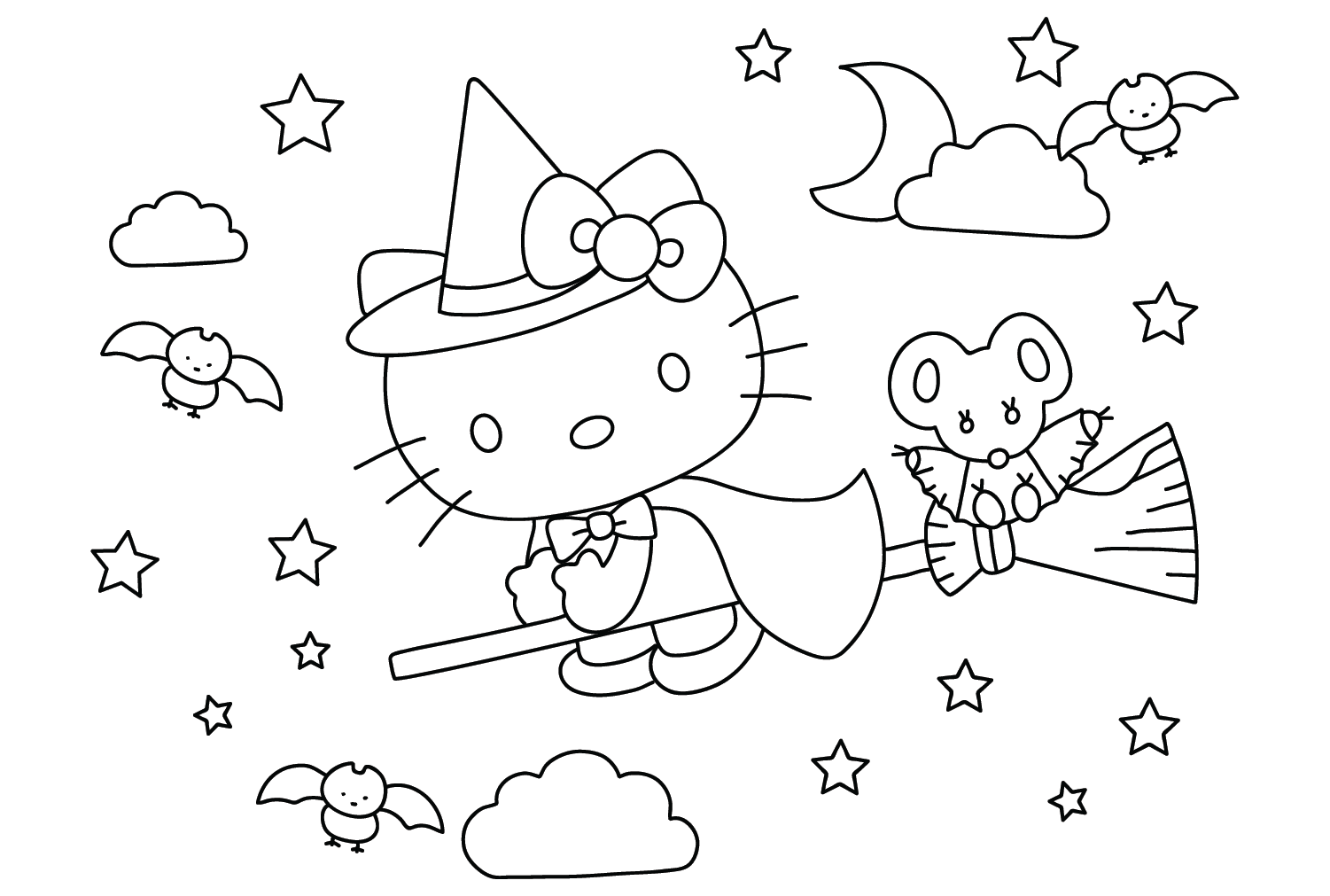 Hello Kitty Halloween Coloring Pages Hello Kitty Fore vrogue.co