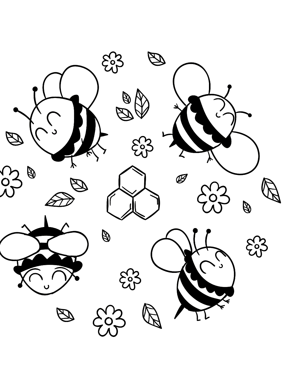 100 Bee Coloring Pages