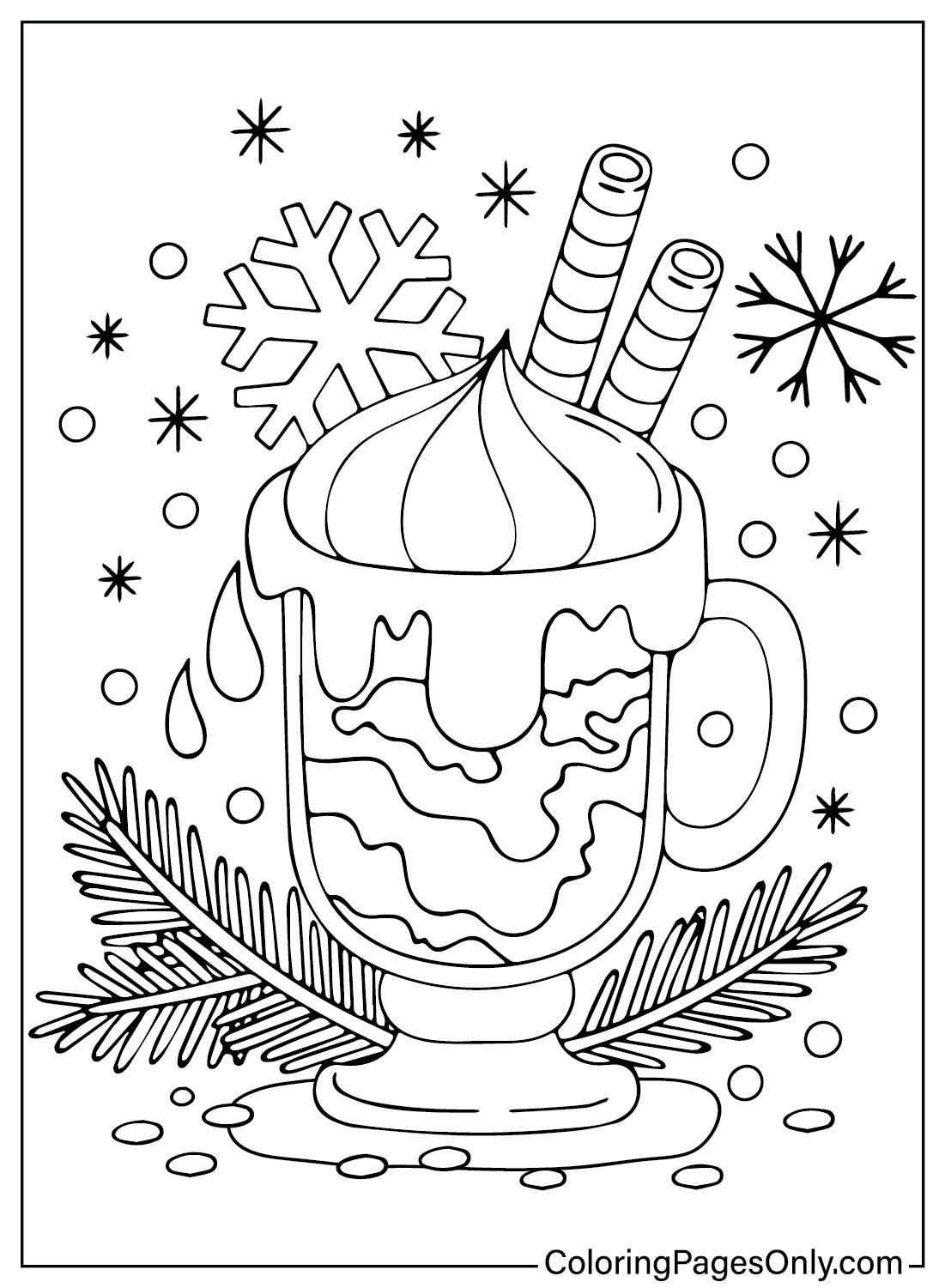 Free Printable Christmas Milkshake Coloring Pages Fun and Creative Holiday Activities for Kids