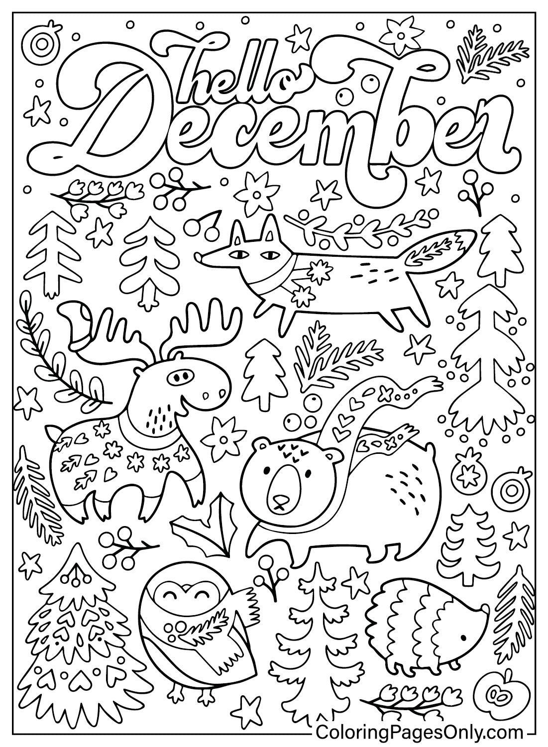 Free Printable December Coloring Sheets