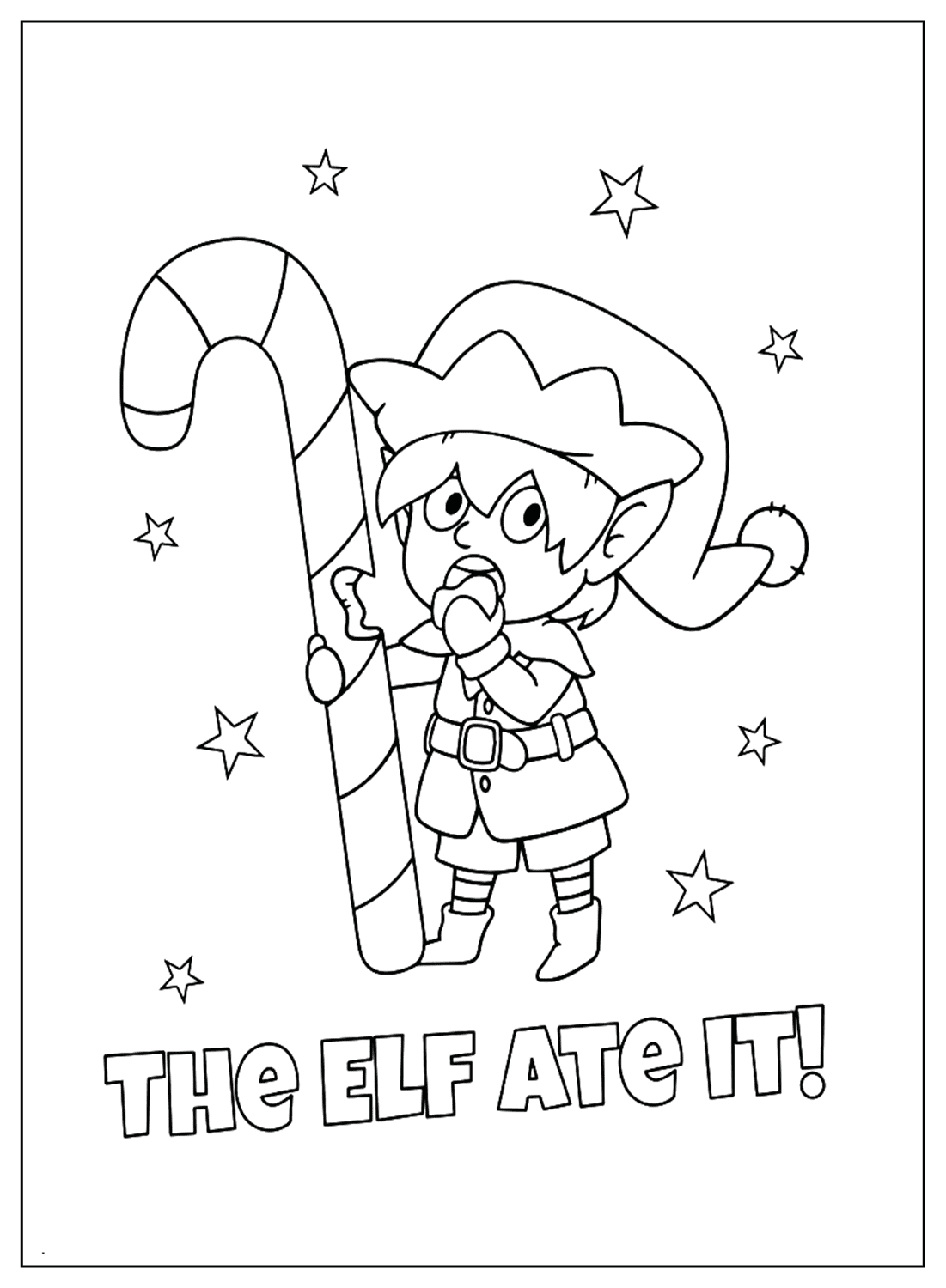 Elf Color Pages Free Printable Coloring Pages