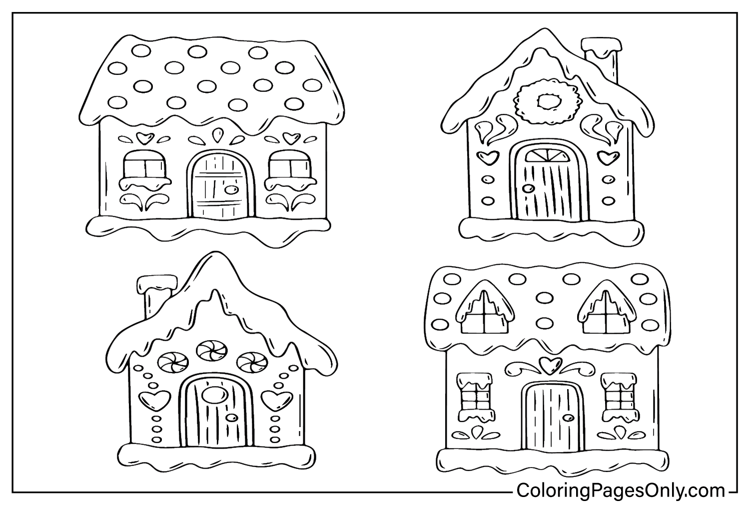 34 Gingerbread House Coloring Pages
