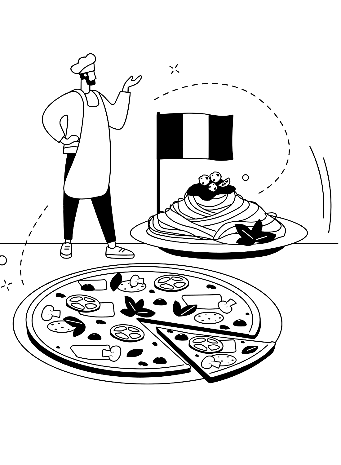 Making A Big Pizza Sheet Free Printable Coloring Pages