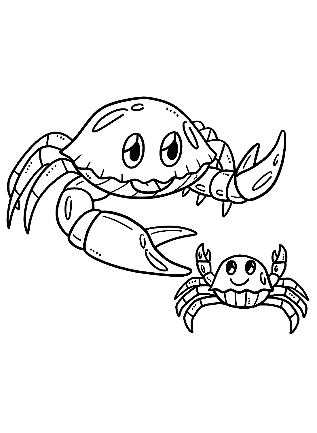 Two Crabs Color Page Free Printable Coloring Pages