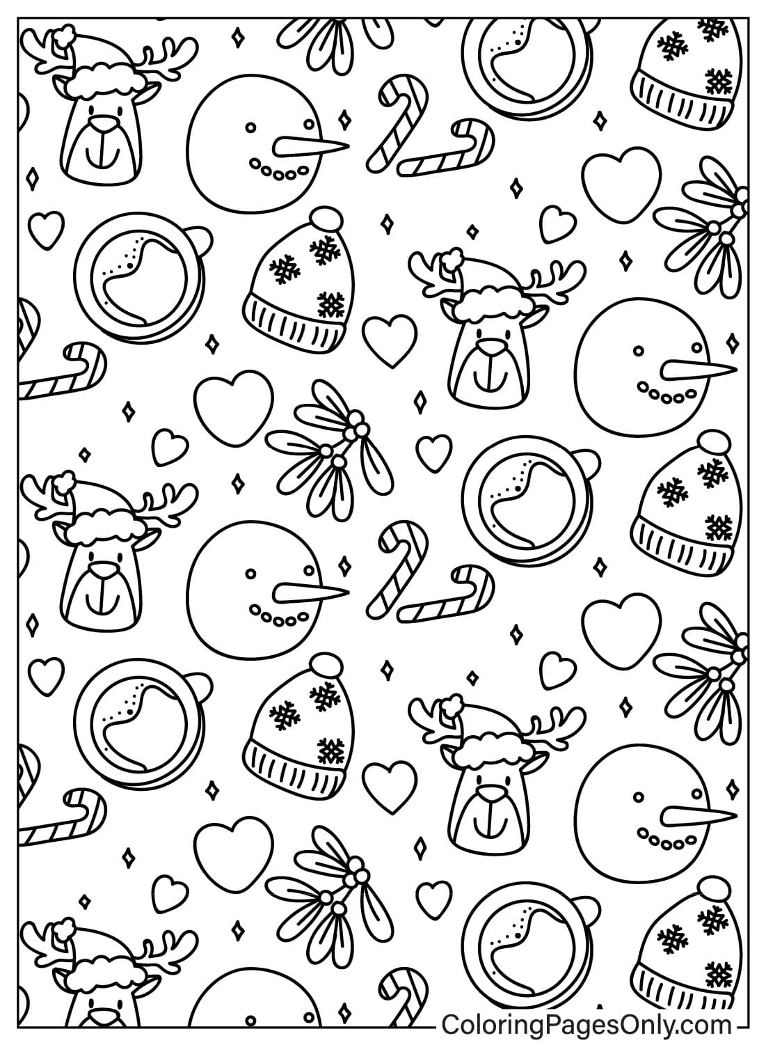 30+ Christmas Pattern Coloring Pages Free Printable PDF, JPG, PNG