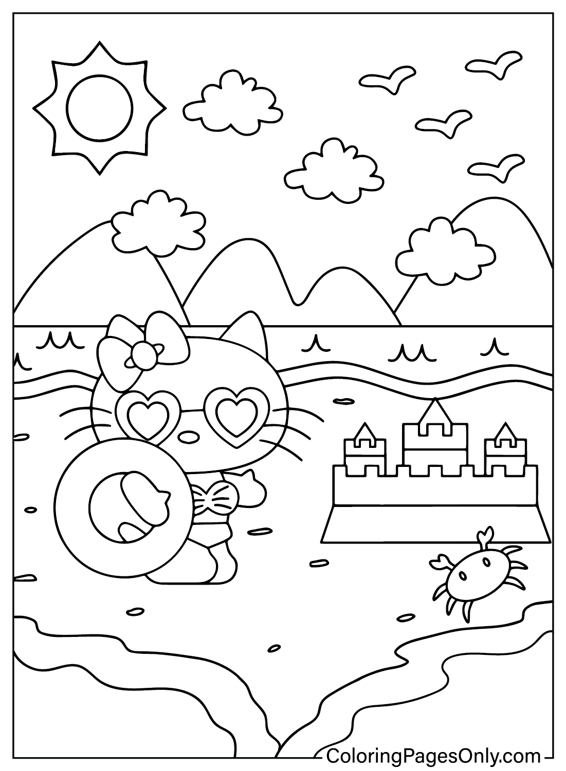 Hello Kitty Coloring Page Free Printable Coloring Pages