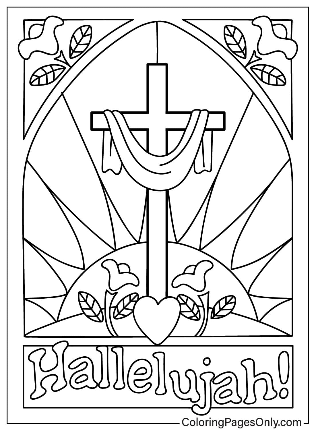 Easter Cross Color Page Free Printable Coloring Pages
