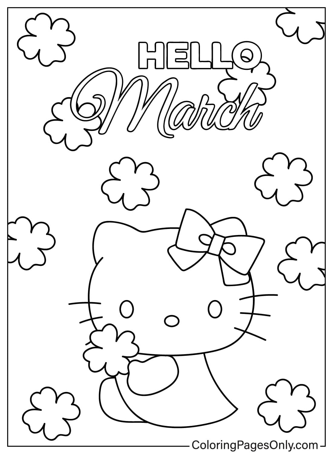 Hello Kitty March Coloring Page Free Printable Coloring Pages