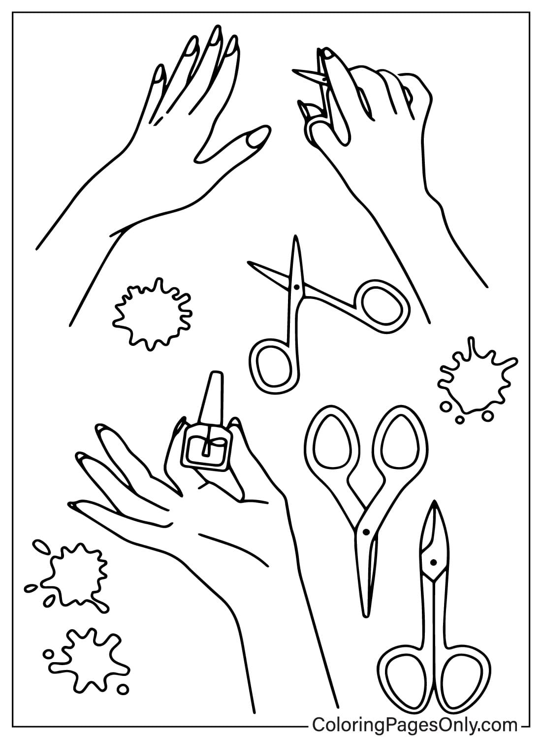 40+ Nails Coloring Pages Free Printable PDF, JPG, PNG & Online Coloring