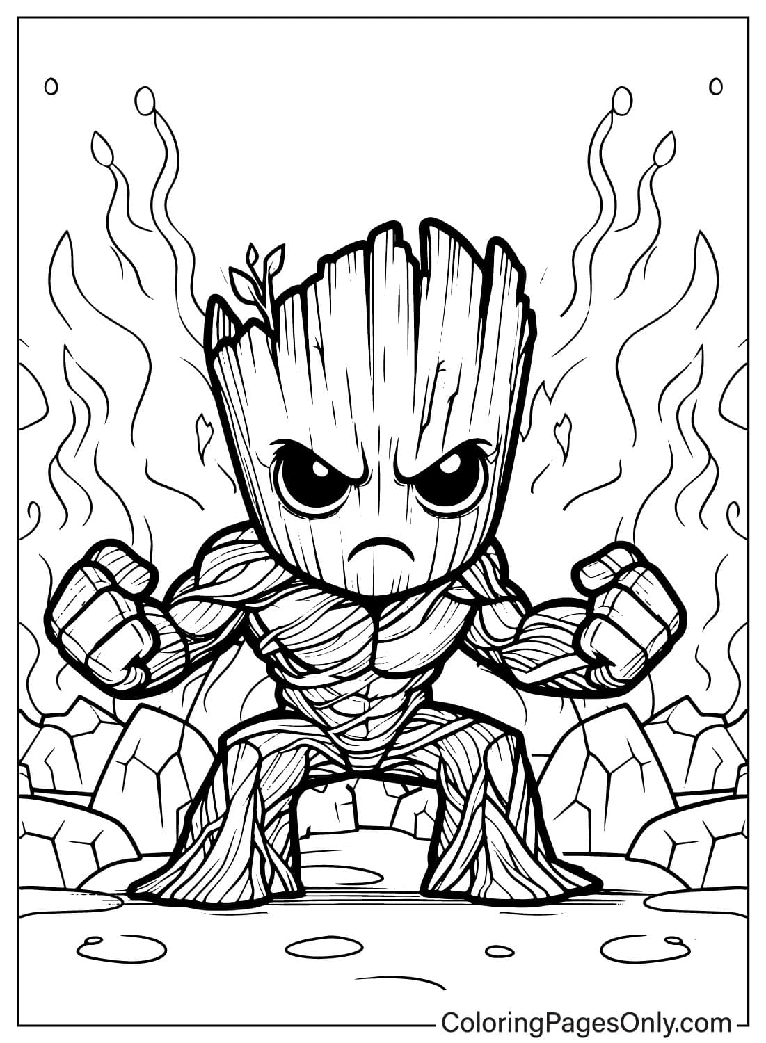 Groot Coloring Pages Christmas Drawing Coloriage Baby Dessin Coloriages
