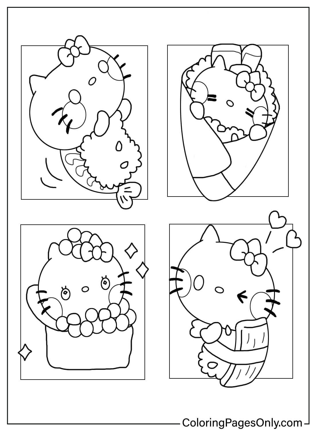 Hello Kitty Sushi Free Printable Coloring Pages