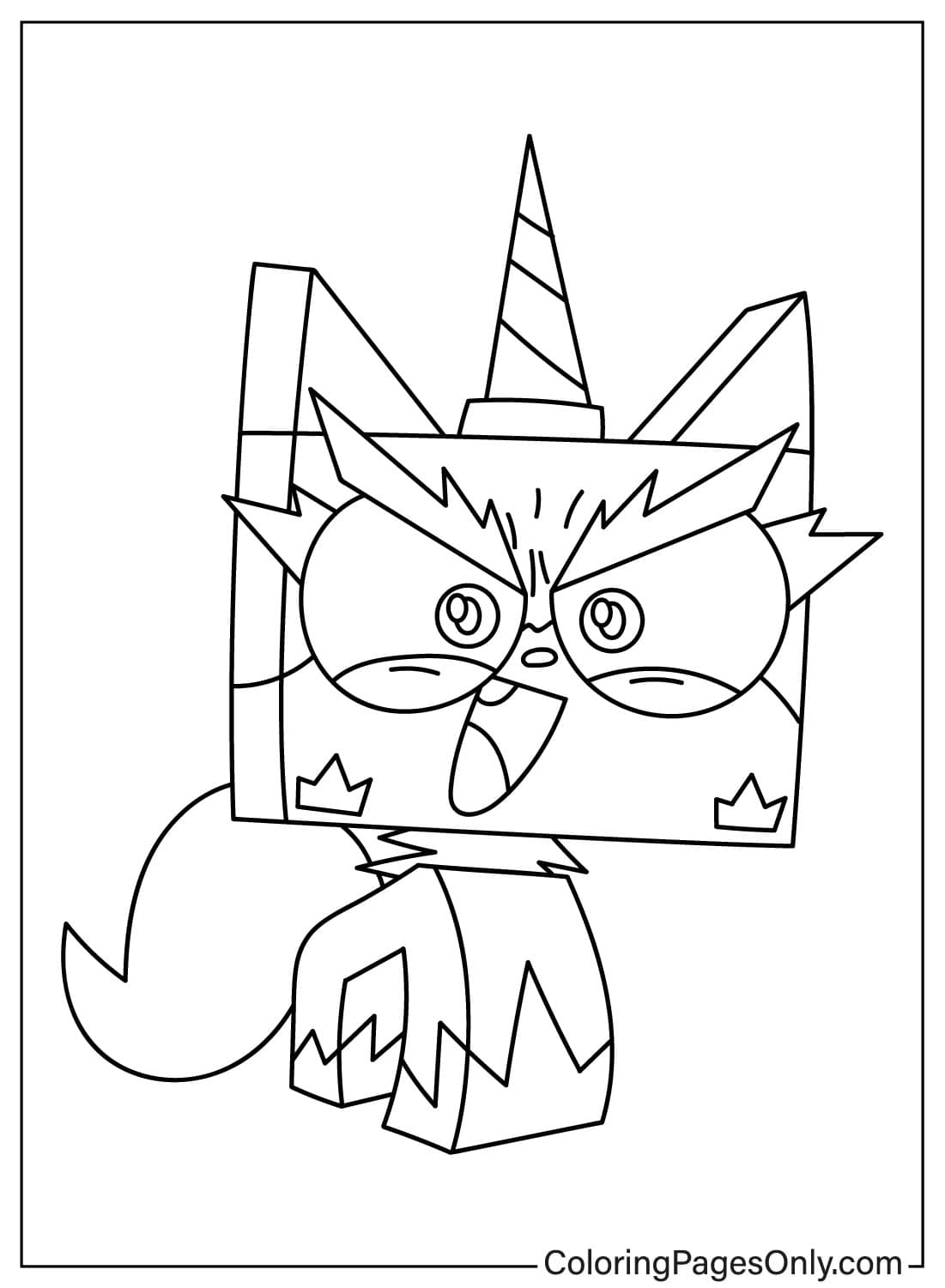 Angry Unikitty Free Printable Coloring Pages