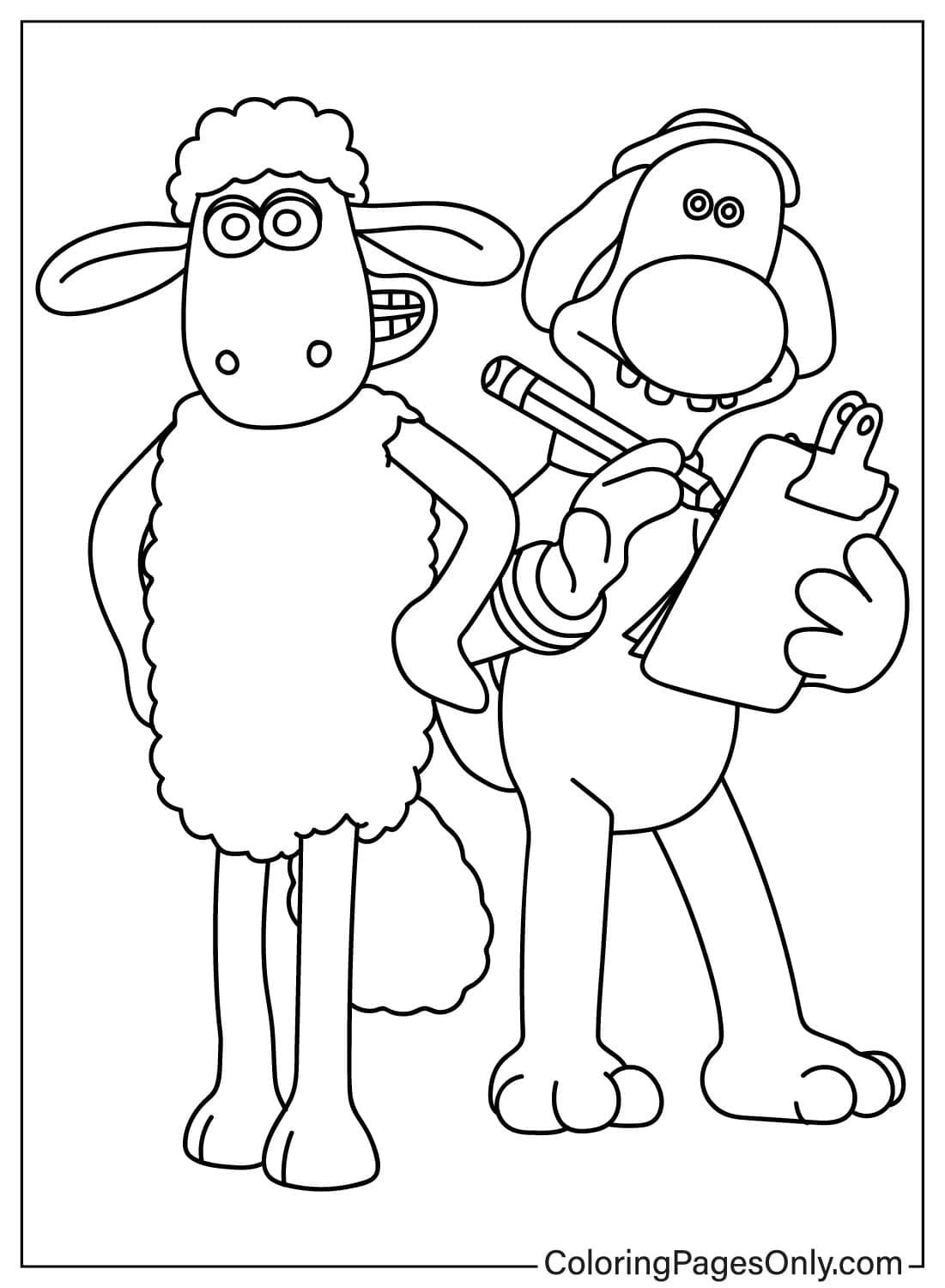 Shaun the Sheep Free Printable Coloring Pages