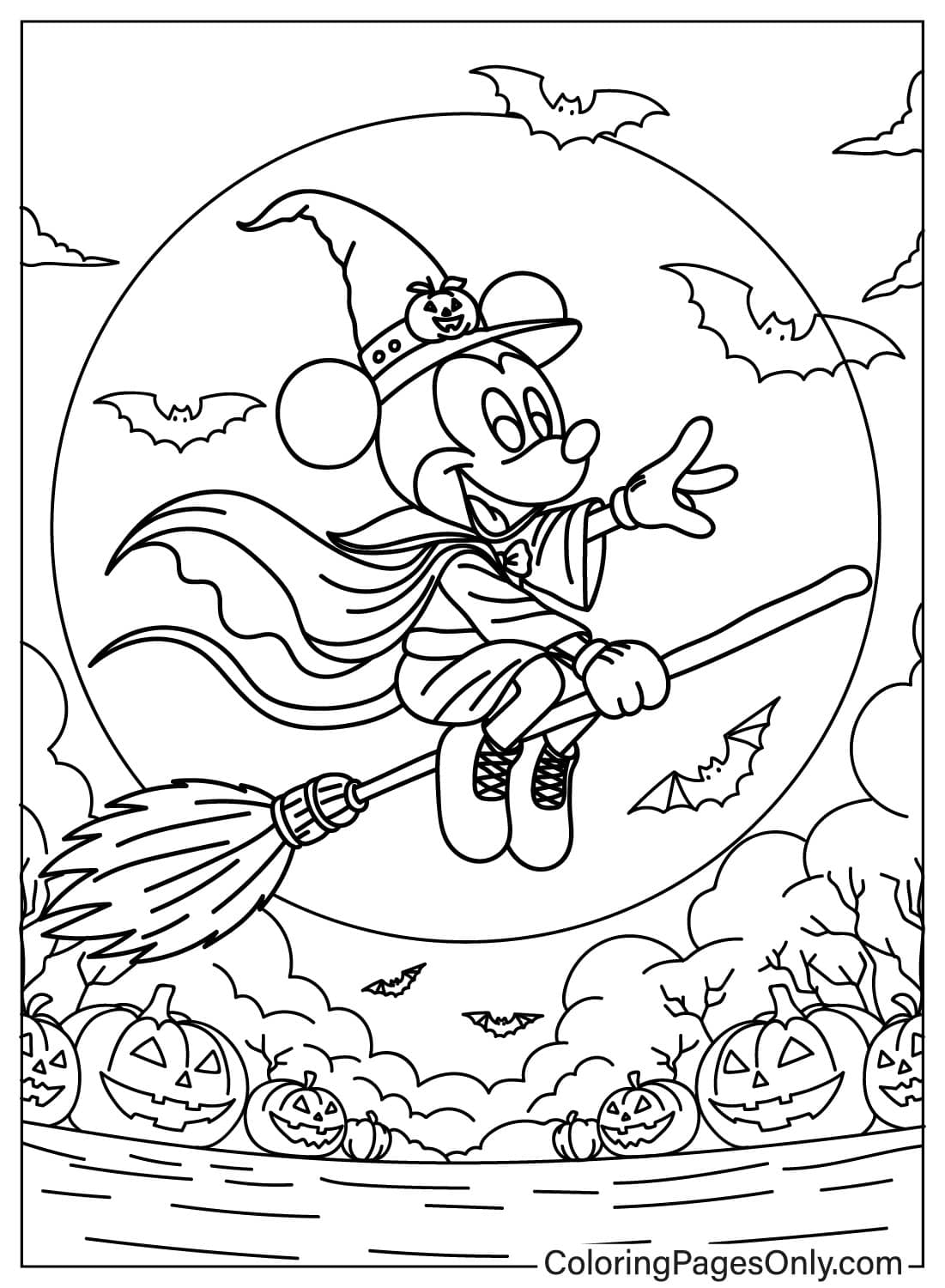 30+ Mickey Halloween Coloring Pages Free Printable PDF, JPG, PNG & Online Coloring