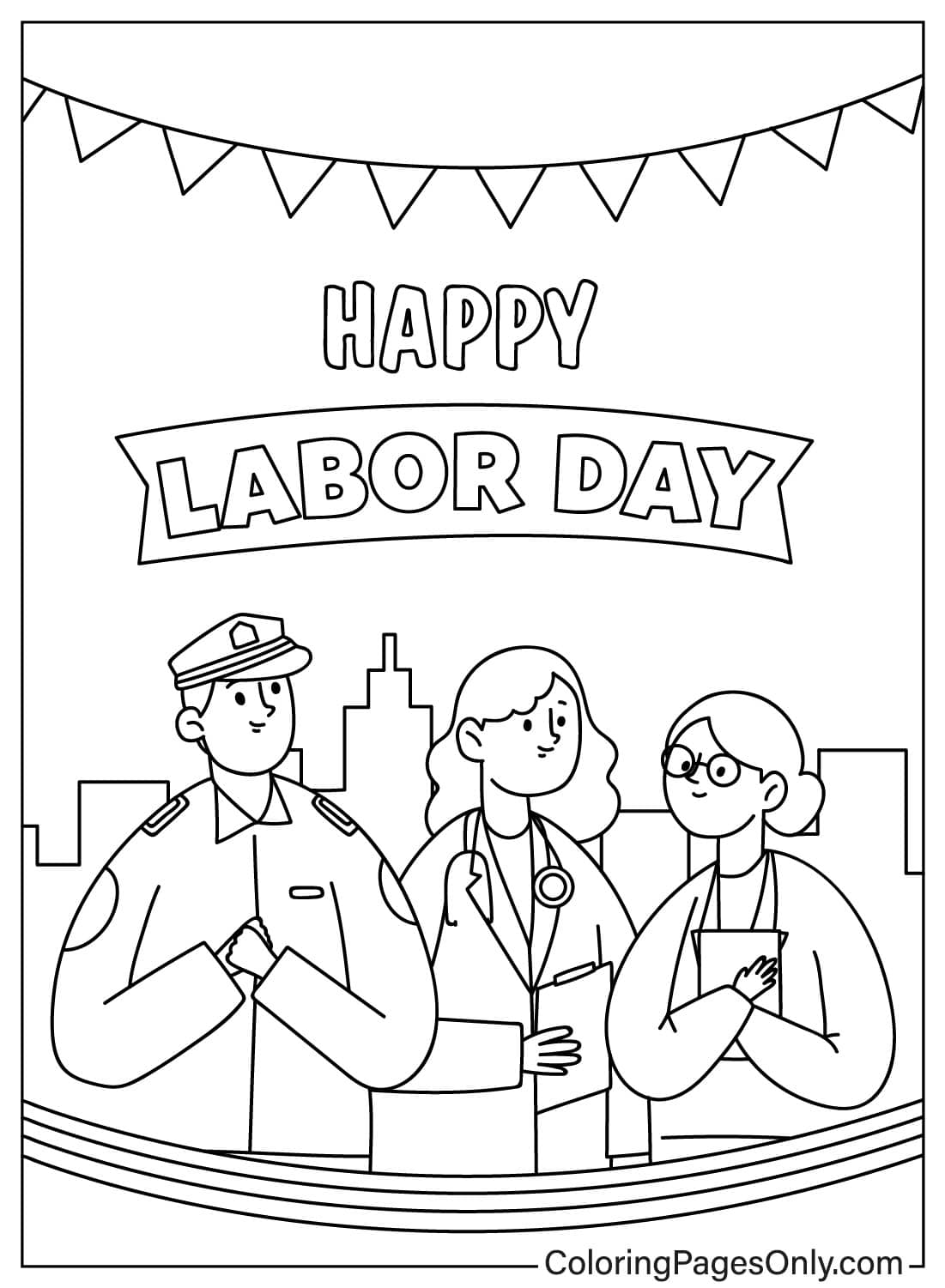 Happy Labor Day Free Printable Coloring Pages