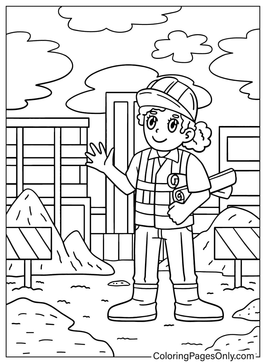 Labor Day Worker Free Printable Coloring Pages