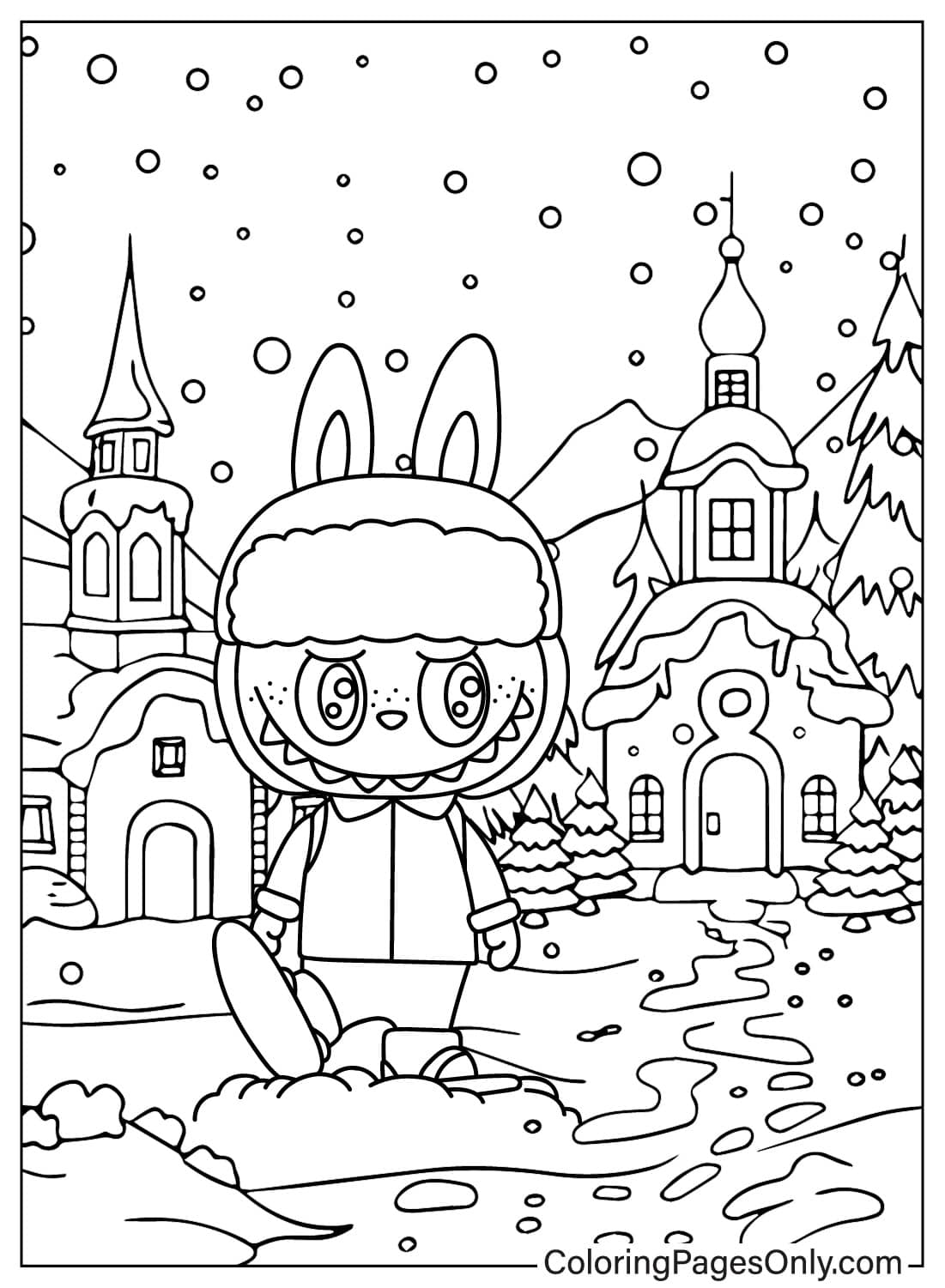 Labubu 涂色页 免费可打印 PDF、JPG、PNG 和在线涂色