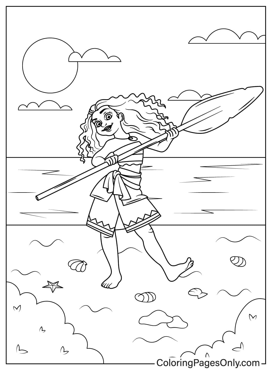 Moana With Te Fiti Free Printable Coloring Pages