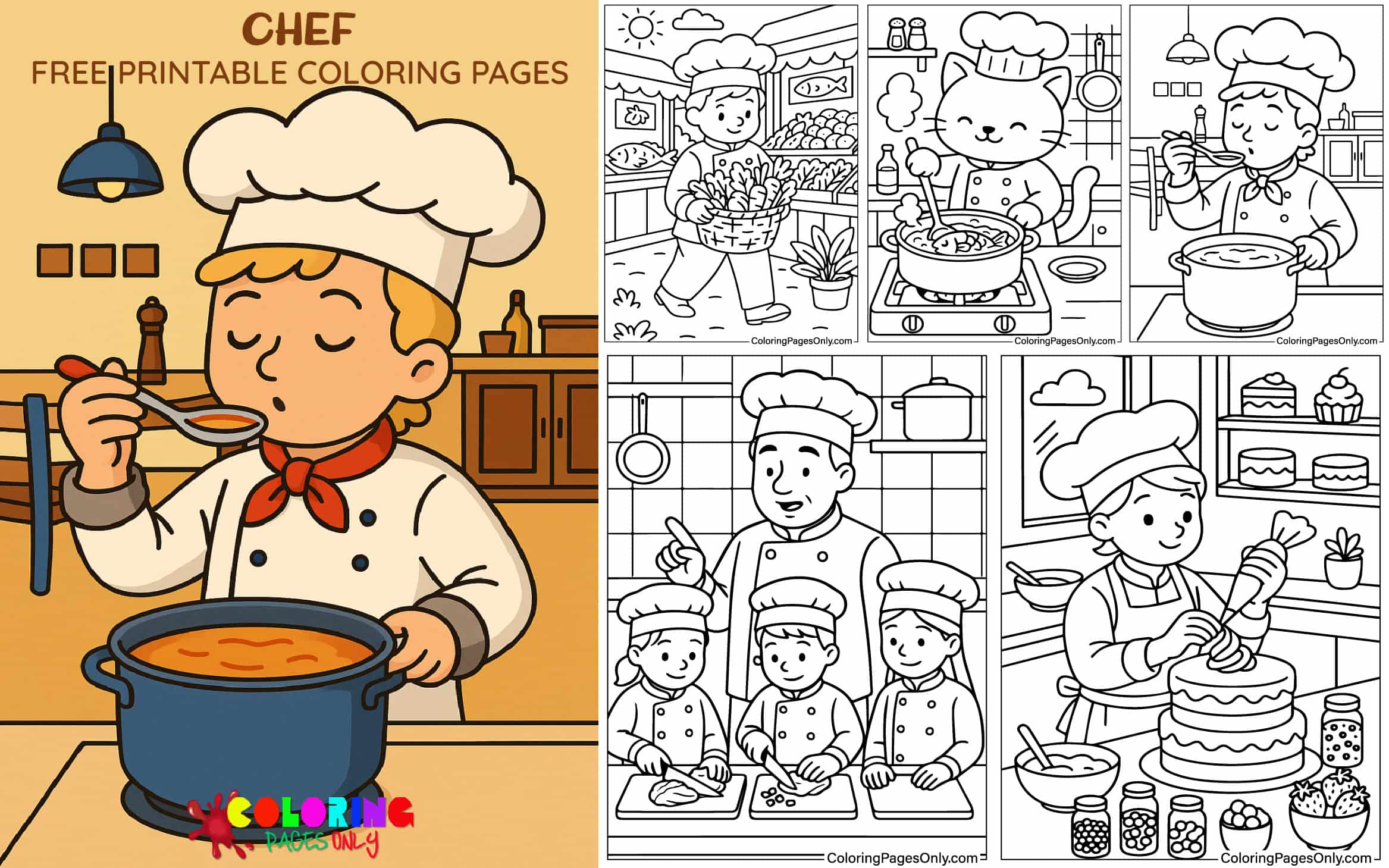 30+ Chef Coloring Pages - Free Printable PDF & Online Coloring
