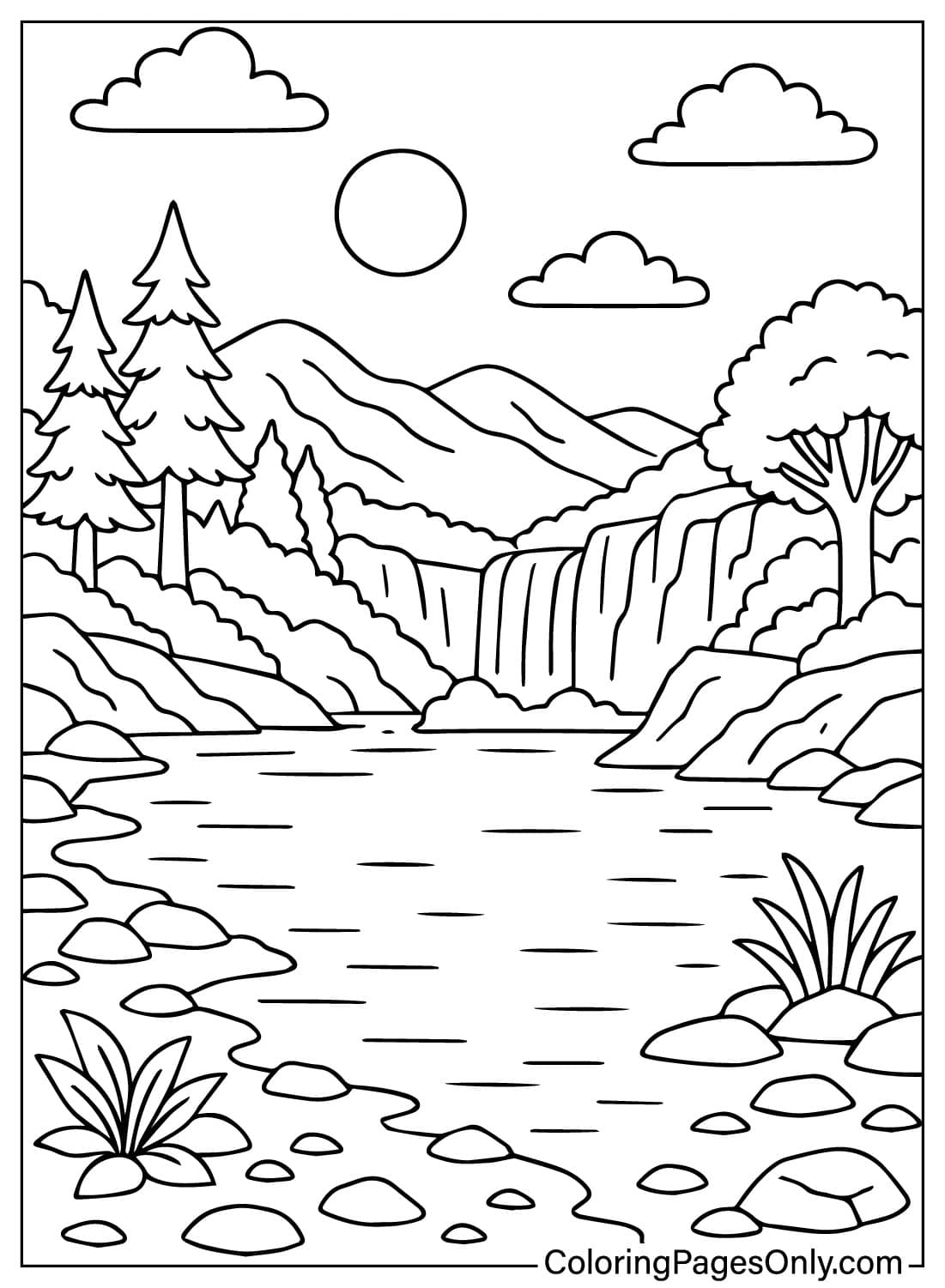 30+ Dreamy Landscape Coloring Pages Free Printable PDF & Online Coloring