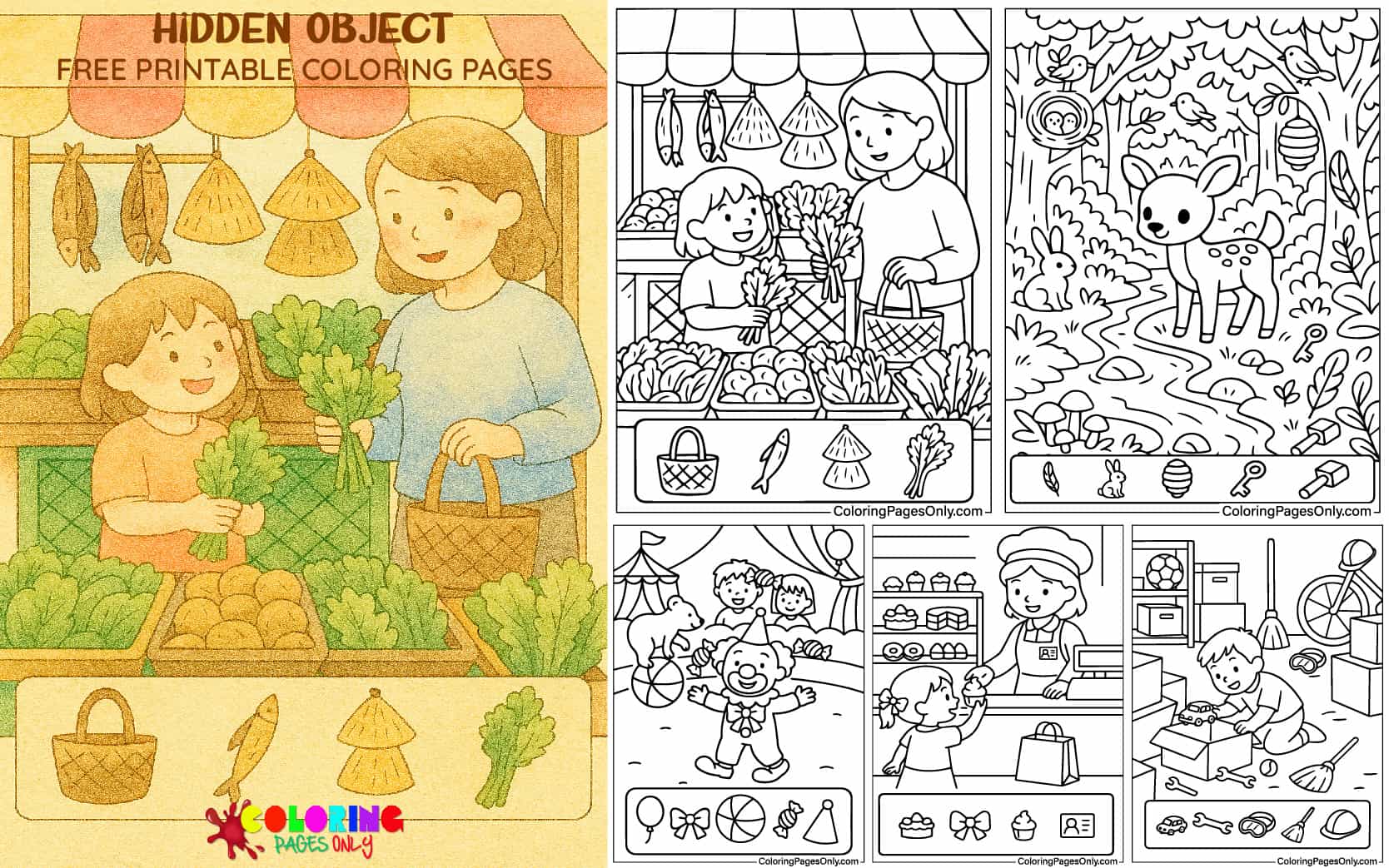 30+ Hidden Objects Coloring Pages Free Printable PDF & Online Coloring