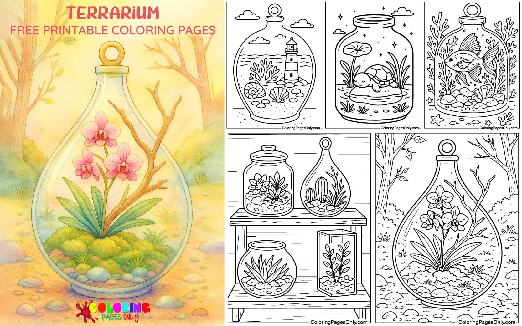 30+ Terrarium Coloring Pages Free Printable PDF & Online Coloring