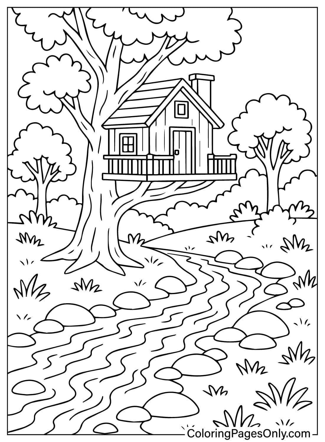 30+ Tree House Coloring Pages Free Printable PDF & Online Coloring