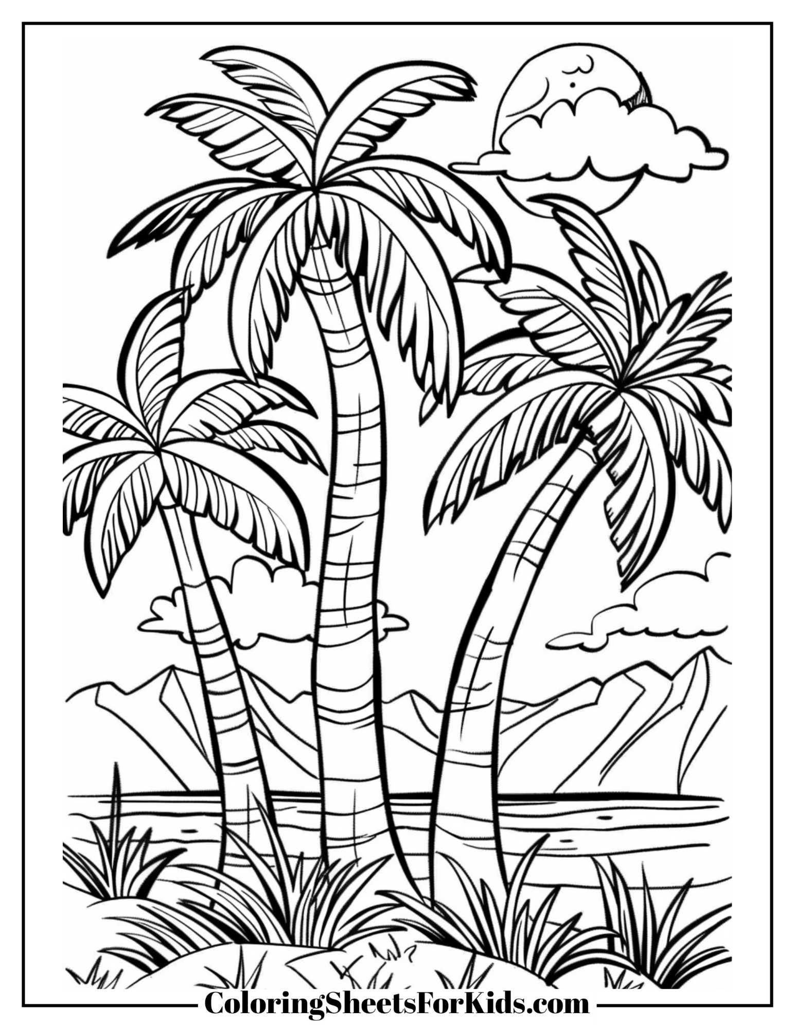 Palm Tree Coloring Sheet