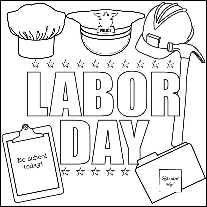 Labor day coloring pages to download and print for free