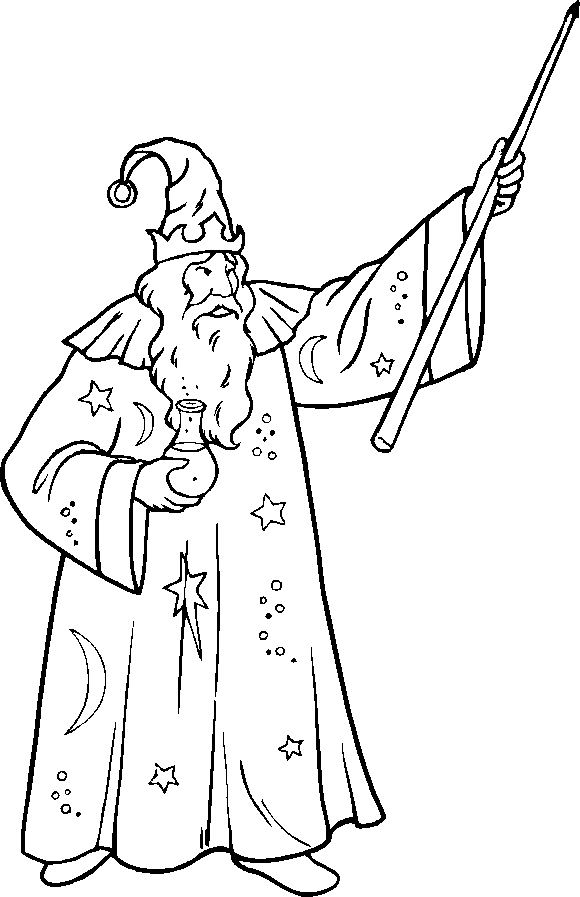 Wizard coloring pages to download and print for free