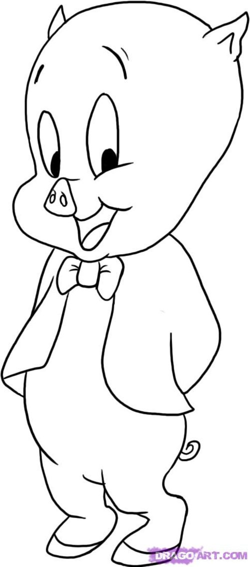 Porky the pig coloring pages download and print for free