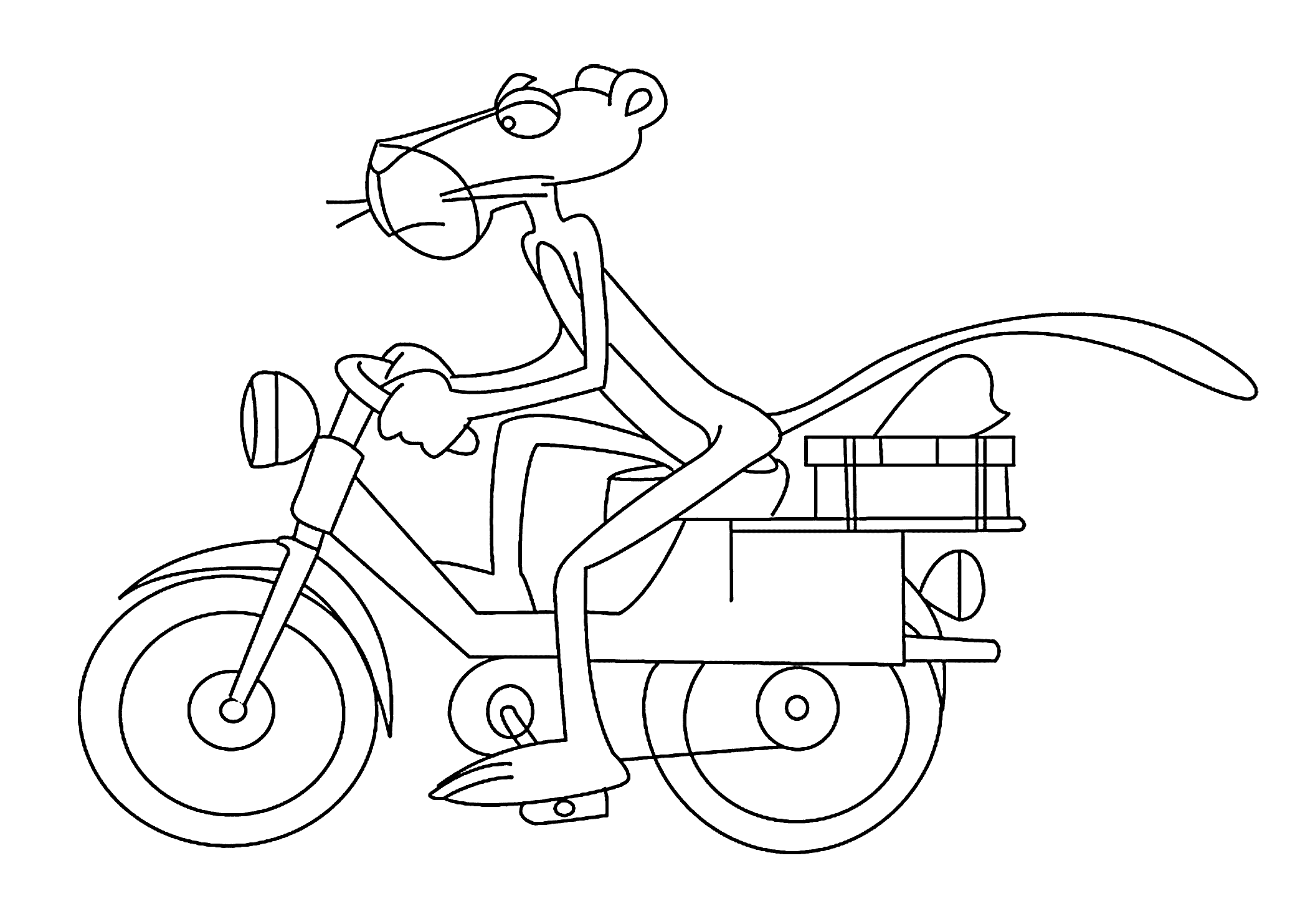 Pink Panther Coloring Page for Kids Free.
