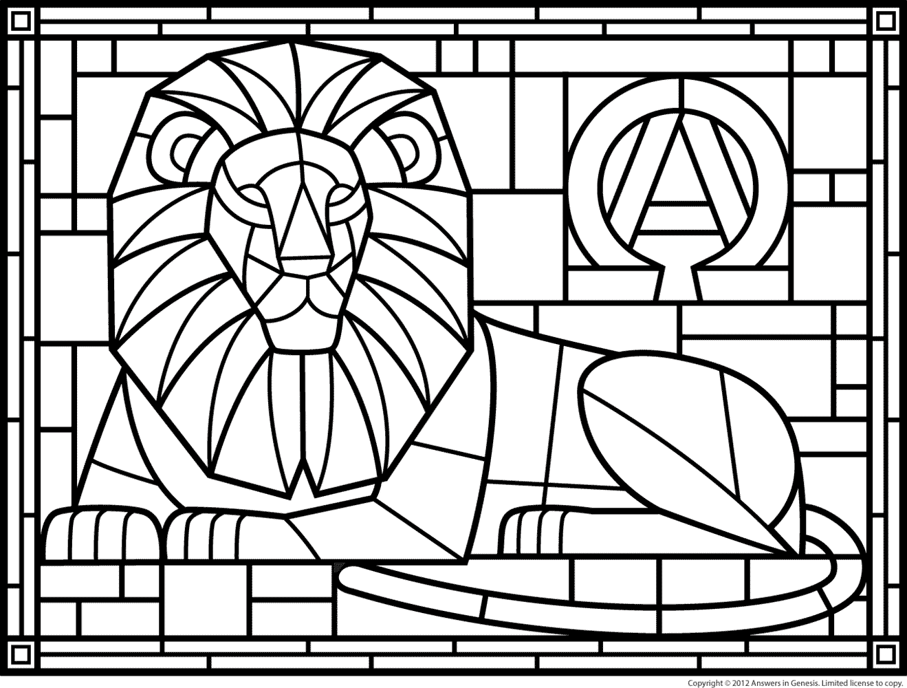 Stained glass window coloring pages download and print for free