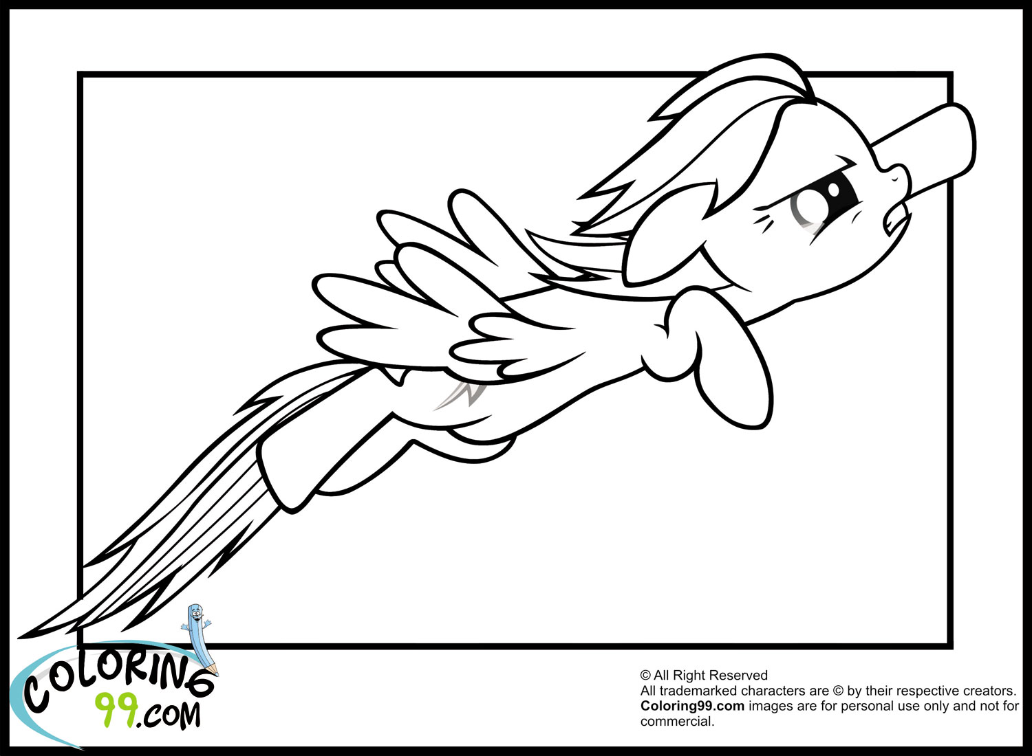 Rainbow dash coloring pages download and print for free