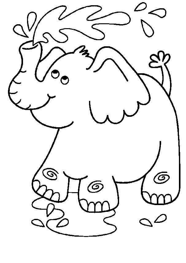 Baby elephant coloring pages to download and print for free