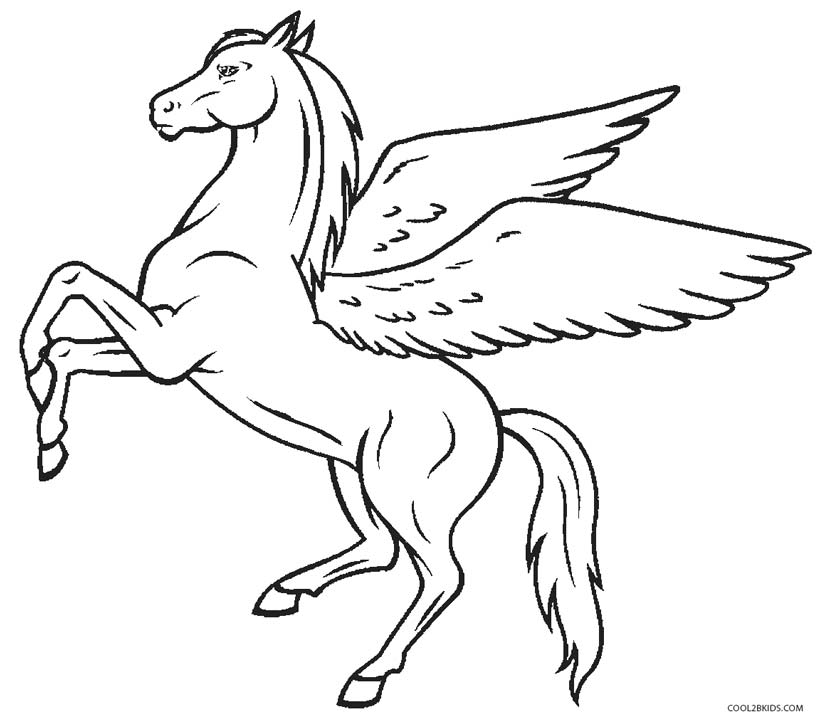 Pegasus coloring pages to download and print for free
