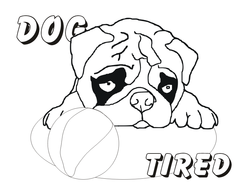 Pug coloring pages to download and print for free