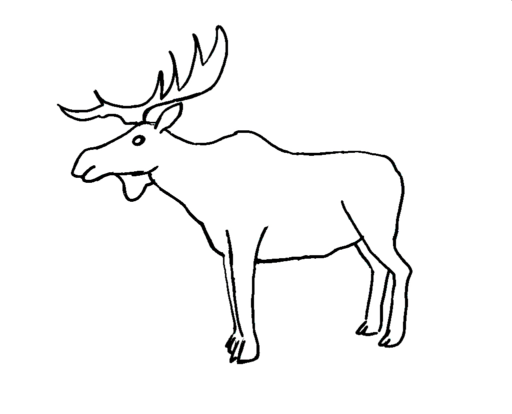 Simple Elk Coloring Pages