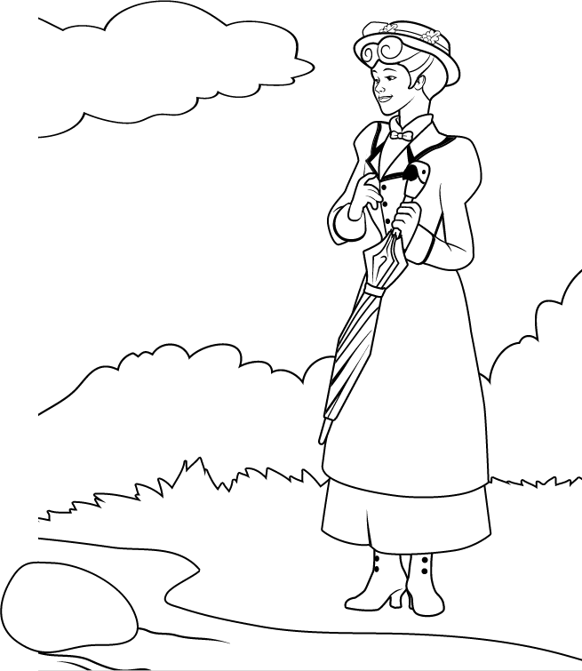Mary poppins coloring pages to download and print for free