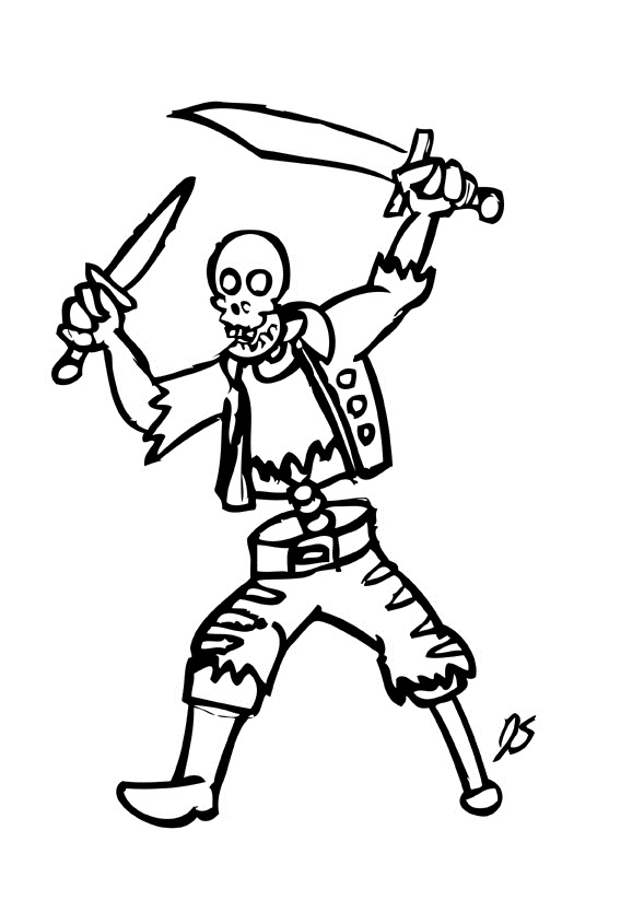 Skeleton coloring pages to download and print for free