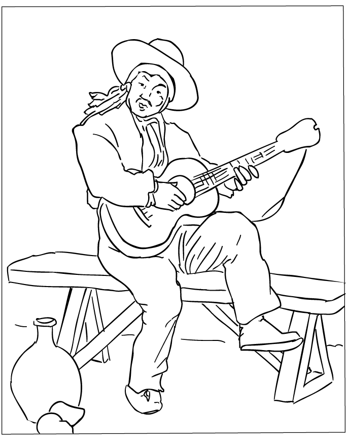 Spanish guitar coloring pages download and print for free