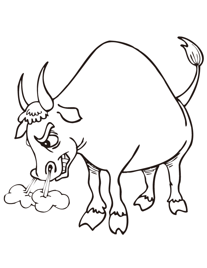 Bull coloring pages to download and print for free