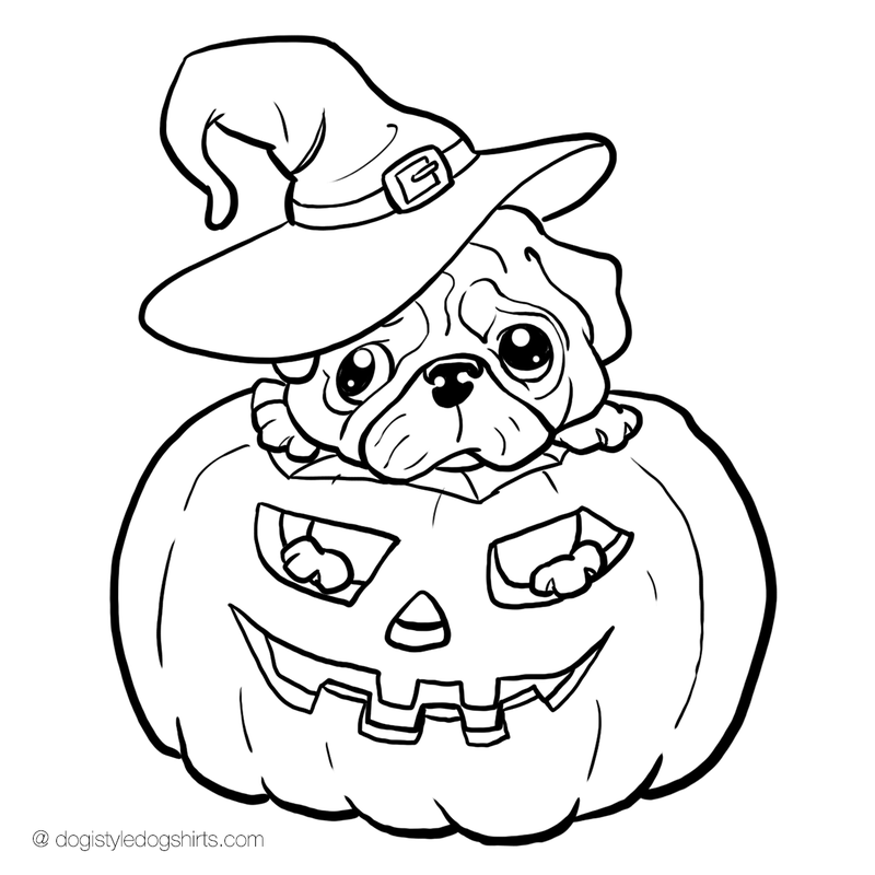 Pug coloring pages to download and print for free
