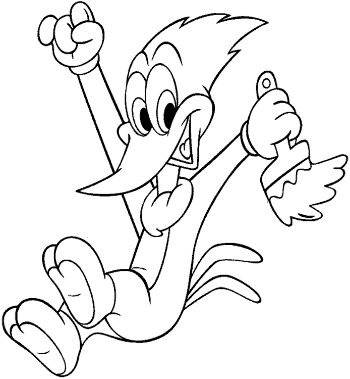 Woody Woodpecker coloring pages to download and print for free