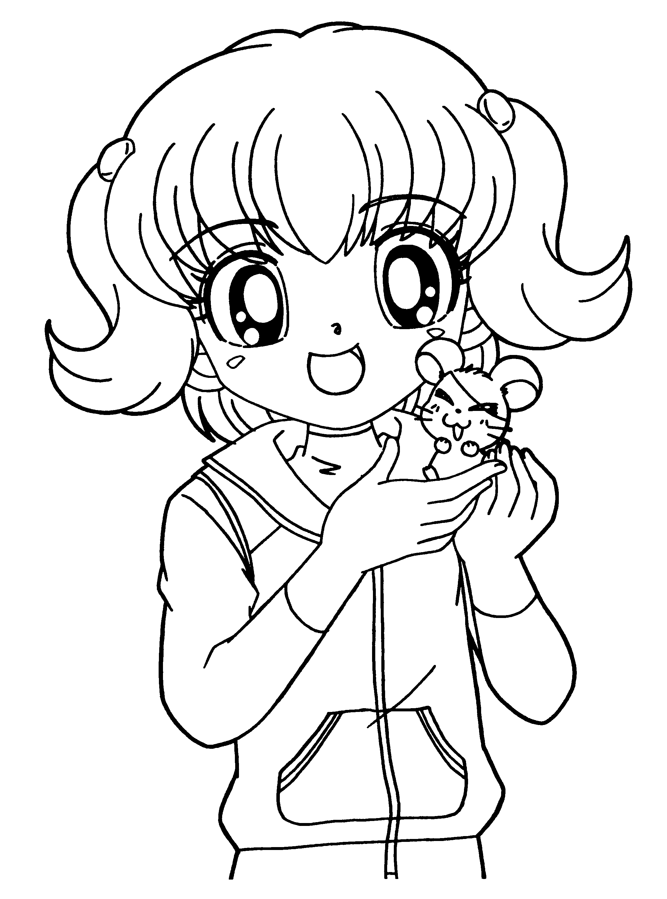 Happy girl coloring pages download and print for free