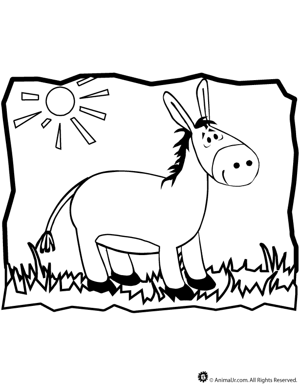 Donkey coloring pages to download and print for free