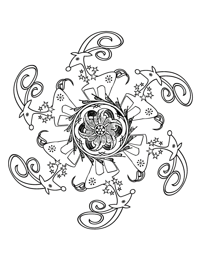 Christmas Mandala Coloring Pages Pinterest