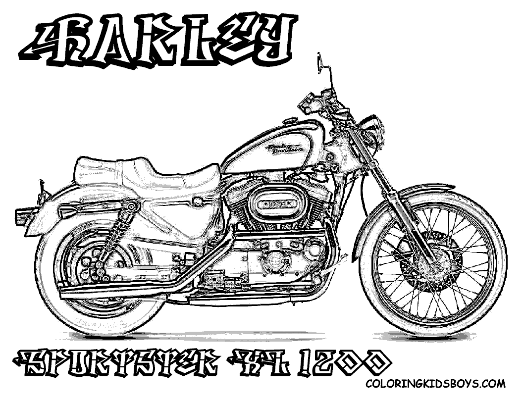 Harley davidson coloring pages to download and print for free