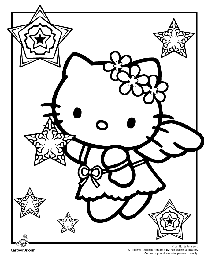 Large hello kitty coloring pages download and print for free