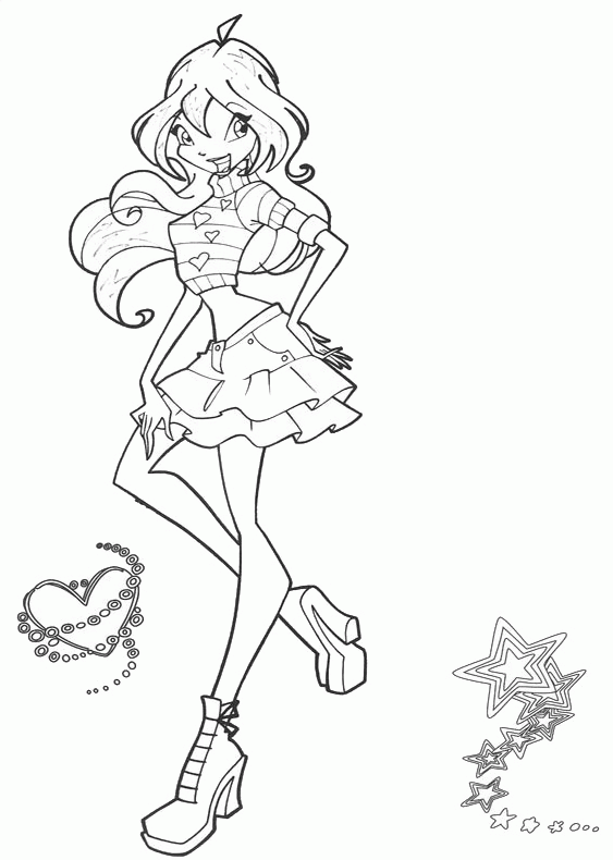 Winx Bloom coloring pages to download and print for free